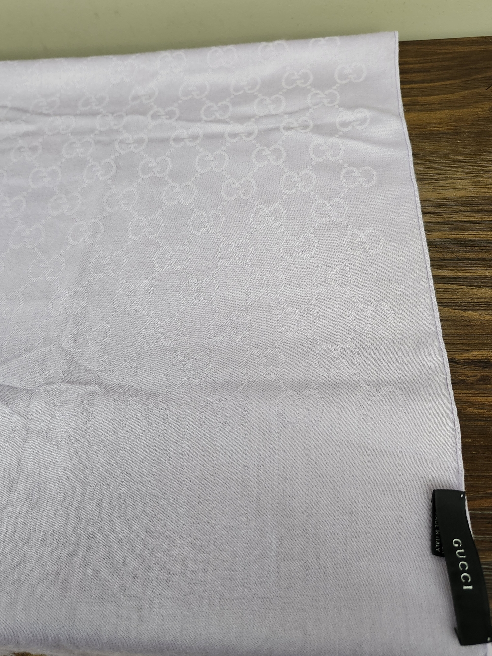 Gucci GG Jacquard lilac/grey silk-wool blend scarf